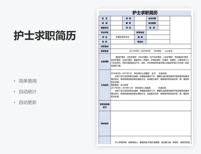 护士求职简历