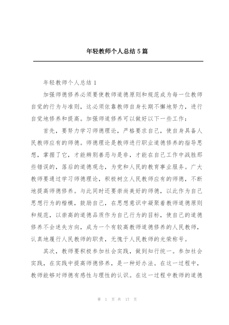 年轻教师个人总结5篇.docx