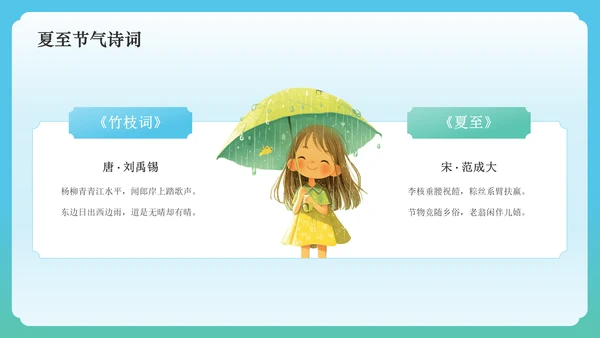 蓝色国潮风二十四节气——夏至PPT模板