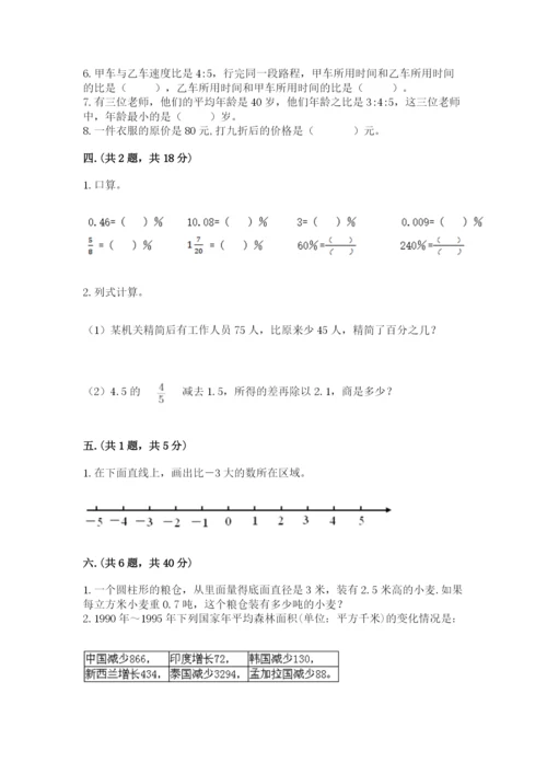 人教版数学六年级下册试题期末模拟检测卷【精华版】.docx