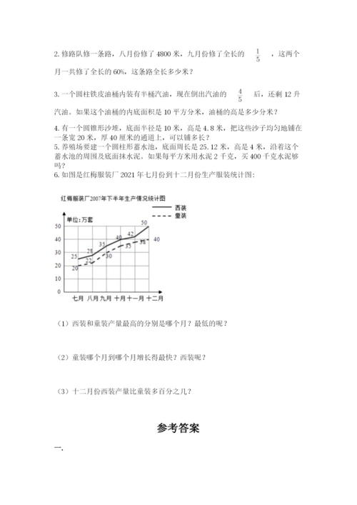 人教版小升初数学模拟试卷及参考答案（突破训练）.docx