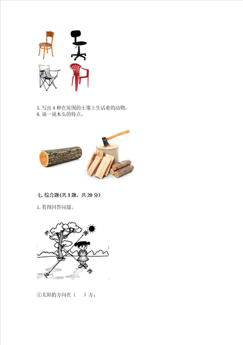 新教科版二年级上册科学期末测试卷带答案a卷