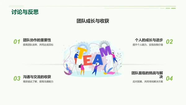 绿色插画风小组作业汇报PPT模板