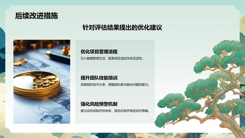 绿色国潮风项目进展报告PPT模板