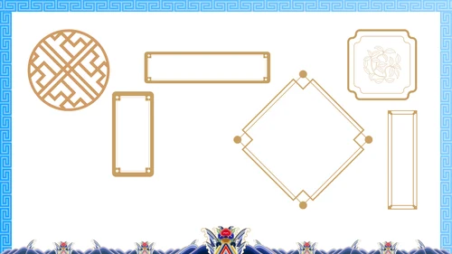 中纹之美月白色夏朝服通用PPT模板