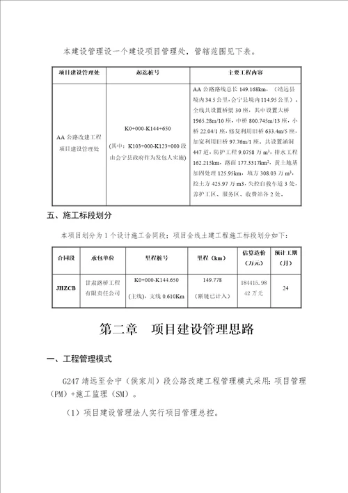 公路建设项目管理办法实施细则