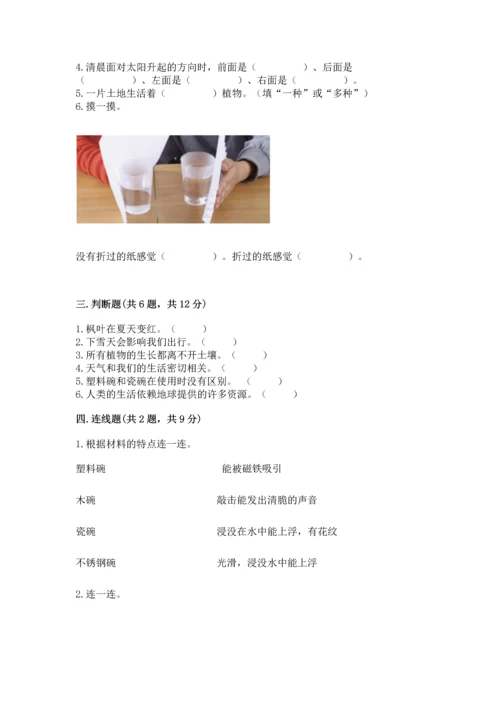 教科版二年级上册科学期末测试卷（典型题）.docx