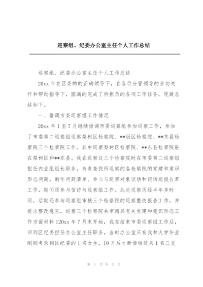 巡察组、纪委办公室主任个人工作总结.docx