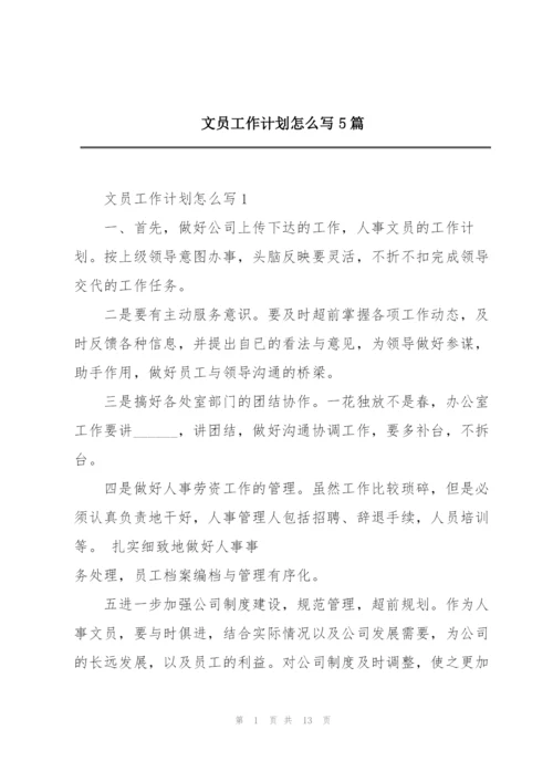 文员工作计划怎么写5篇.docx