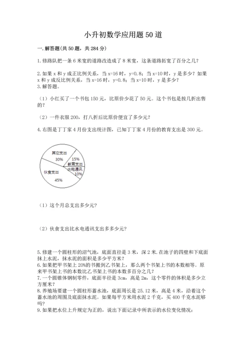 小升初数学应用题50道附答案【满分必刷】.docx