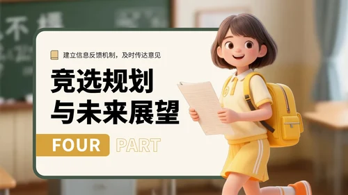 蓝绿色3D风学生班委竞选演讲PPT