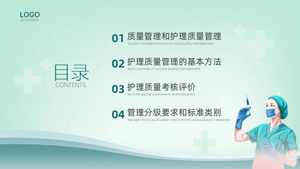 绿色插画护理质量管理培训PPT课件