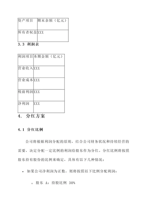 企业年报分红方案