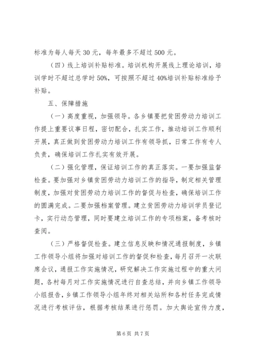 人保局贫困劳动力培训计划.docx