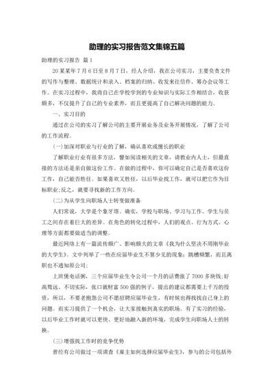 助理的实习报告范文集锦五篇.docx