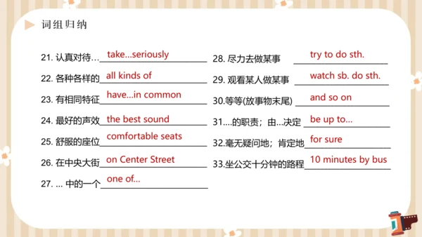 Unit4 What’s the best movie theater单元复习课件【人教（2024秋