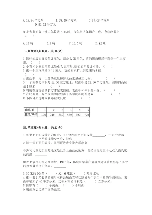 冀教版六年级下册数学 期末检测卷精品含答案.docx