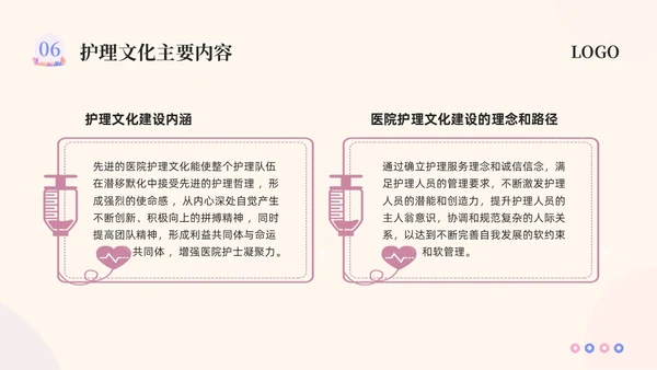 粉紫插画护理团队与文化建设PPT模板宣传PPT动态PPT团团队建设