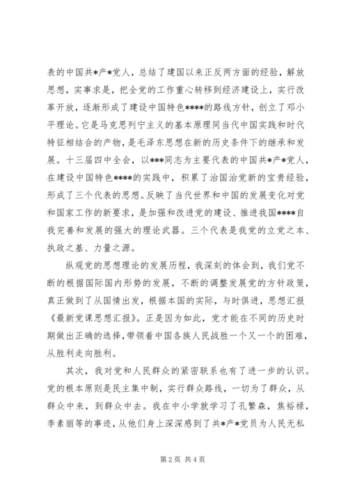 党课思想汇报最新版.docx