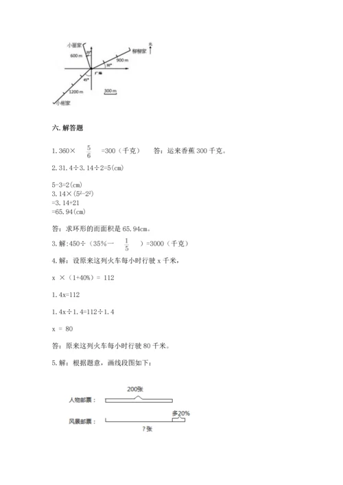 人教版六年级上册数学期末测试卷及完整答案【全优】.docx