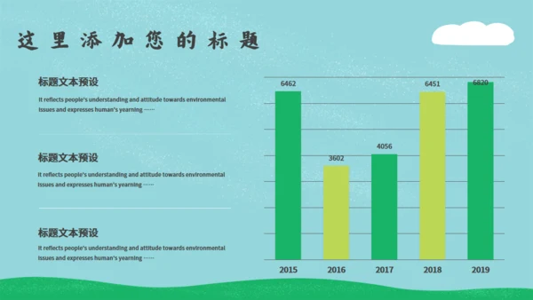绿色小清新世界环境日通用PPT模板