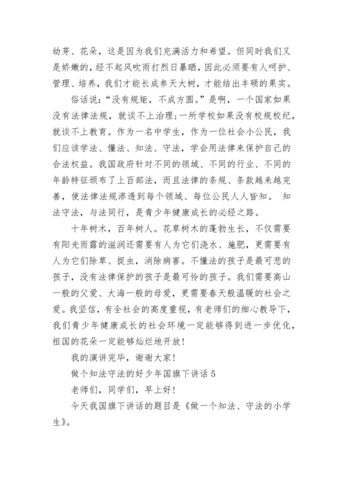 做个知法守法的好少年国旗下讲话5篇.docx