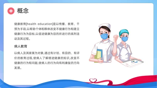 蓝色简约形状护理健康教育PPT课件护理查房
