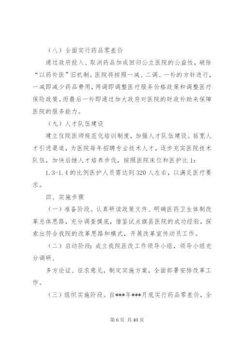 县医院改革工作实施方案.docx