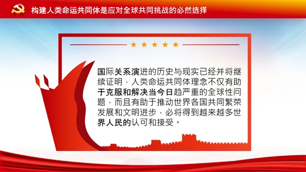 外交思想学习纲要构建人类命运共同体PPT模板