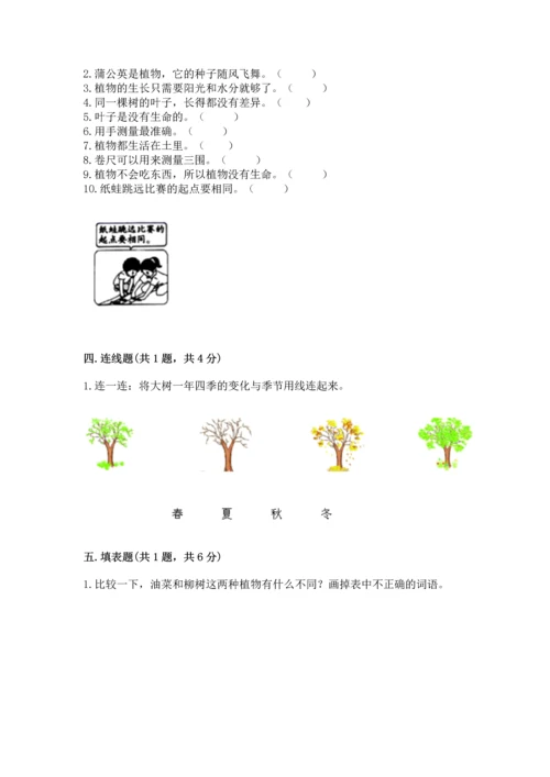 教科版一年级上册科学期末测试卷及参考答案（轻巧夺冠）.docx