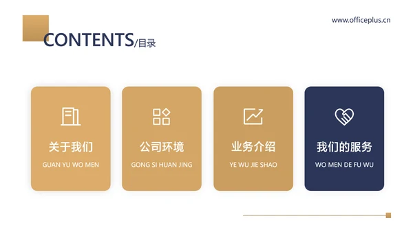 蓝金色简约商务风通用工作汇报