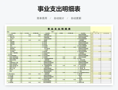 事业支出明细表