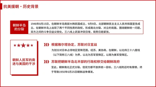 抗美援朝保家卫国党史PPT模板