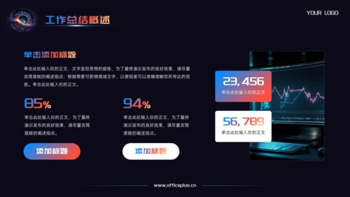 渐变科技风工作总结汇报PPT