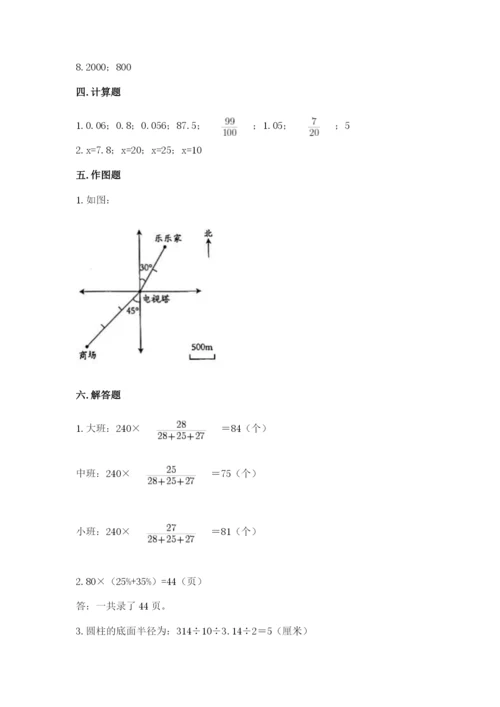 人教版六年级下册数学期末测试卷加下载答案.docx