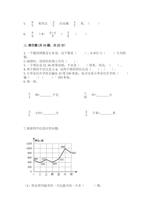 2022六年级上册数学期末测试卷精品（历年真题）.docx