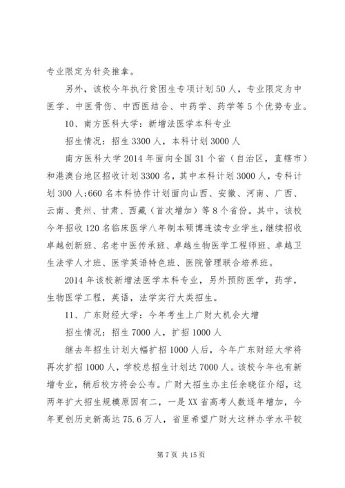 广东25所高校XX年最新招生计划.docx