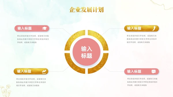 小清新风鎏金线条花卉美容医美行业招商项目汇报医美商业计划书