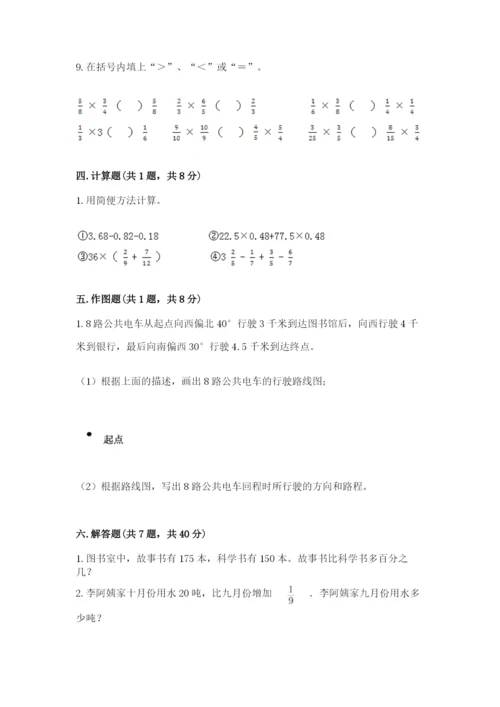小学数学六年级上册期末考试试卷及完整答案（网校专用）.docx
