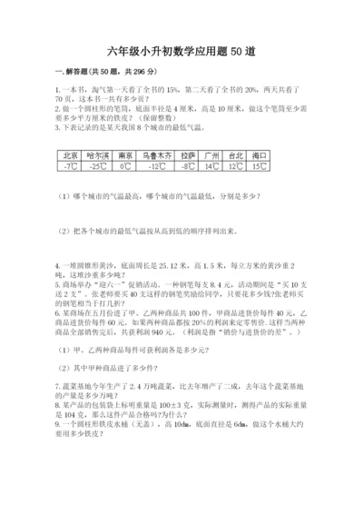 六年级小升初数学应用题50道（综合题）word版.docx