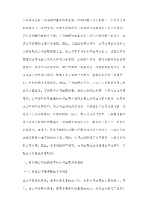 新时期公司法视角下的公司治理分析.docx