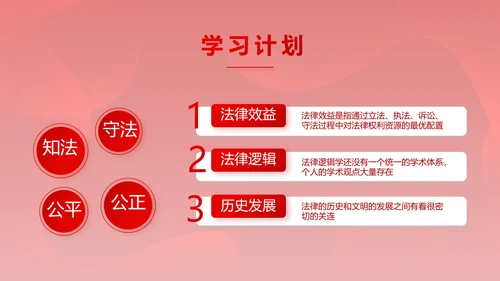 红色大气法律知识讲座年年终总结PPT