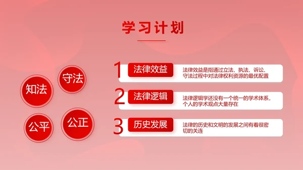 红色大气法律知识讲座年年终总结PPT