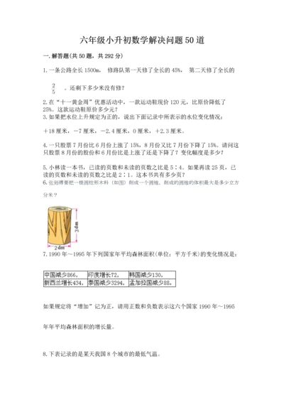 六年级小升初数学解决问题50道附答案（预热题）.docx