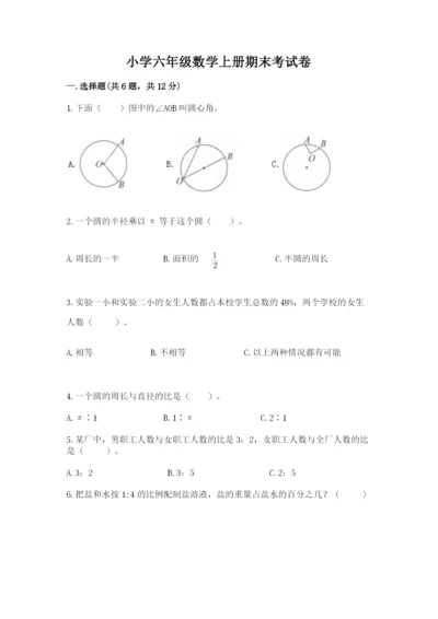 小学六年级数学上册期末考试卷含完整答案【有一套】.docx