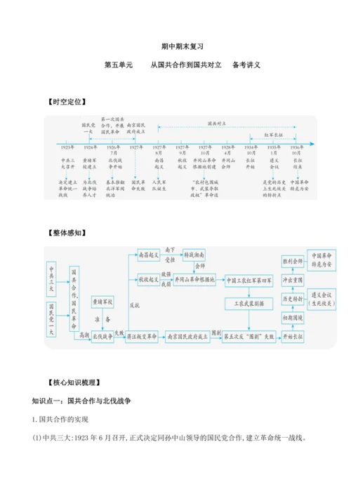 第五单元 从国共合作到国共对立 备考讲义