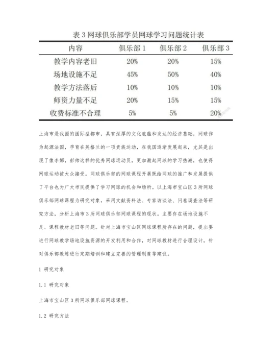 上海市网球培训俱乐部发展现状及对策.docx