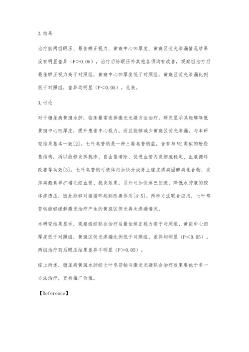 糖尿病黄斑水肿经七叶皂苷钠与激光光凝联合治疗的效果.docx