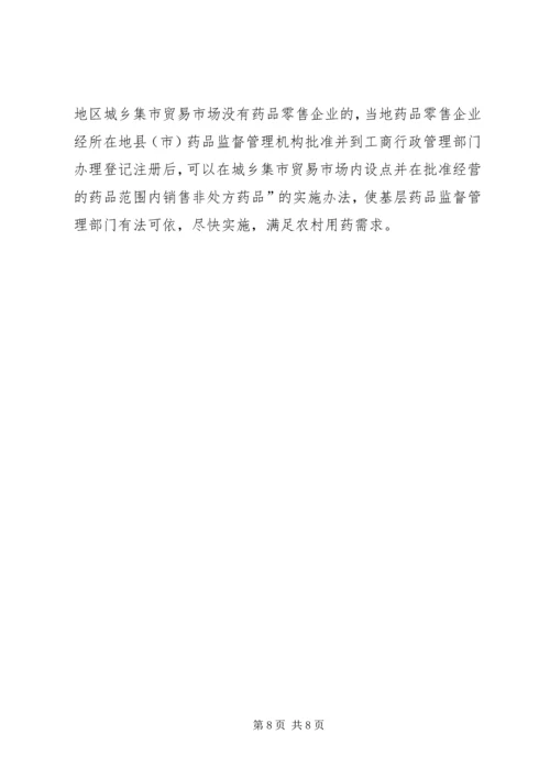 关于加强农村药品管理的思考及建议 (3).docx