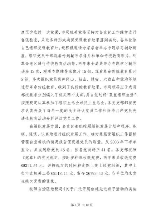 对基层党组织工作目标管理自查考核的情况报告 (2).docx